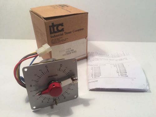 ITC INDUSTRIAL TIMER COMPANY 0-5 MINUTE TIMER 832800-061 NEW!!!