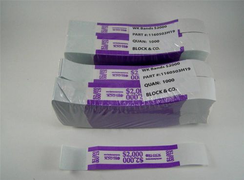$2000 purple currency straps (x2000) pressure sensitive adhesive money bands for sale