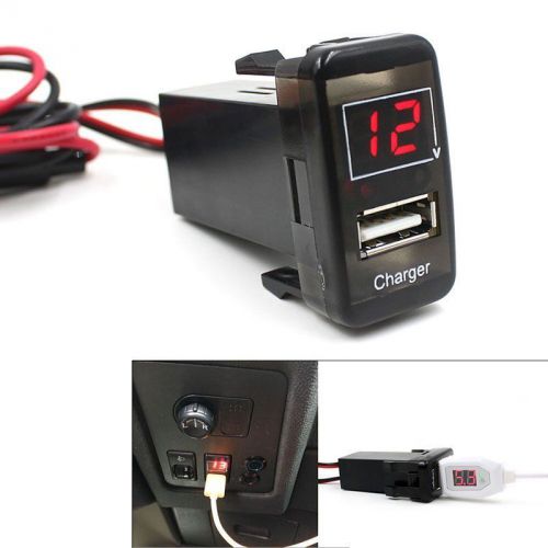 New 5v 2.1a usb port charger adapter+red led interface voltmeter for toyota car for sale