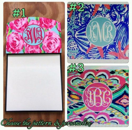 Lilly Pulitzer Monogram Post it Note Holder Personalized Post it Note New