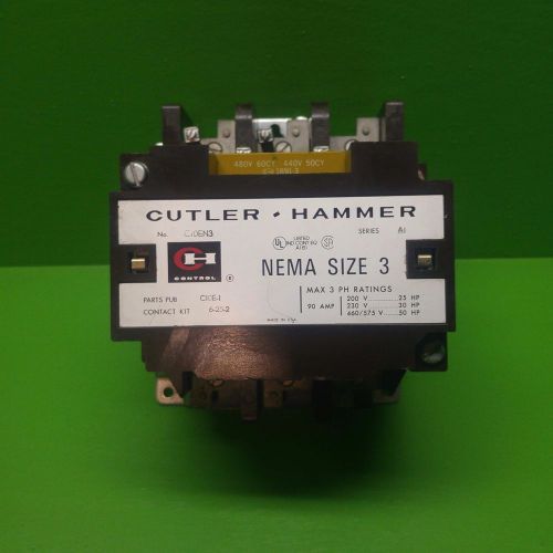 CUTLER HAMMER CONTACT KIT C10EN3 SER A1 90A A AMP 120V/60HZ NEMA SIZE 3