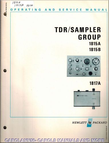 HP Manual 1815A 1815B 1817A TDR SAMPLER GROUP