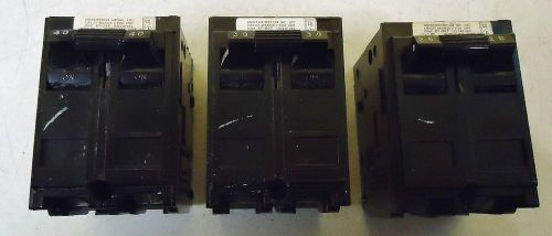 3 MURRAY CIRCUIT BREAKERS: 20A, 30A AND 40A. STYLE: MP, KP866, KP865 &amp; KP867