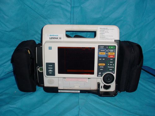 Lifepak 12 biphasic 12-lead ecg aed pacing w/ side bags and 2x batteries! #6 for sale