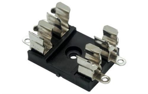 Fuse holder / clip, Dual US AGC, for 1/4&#034; * 1.25&#034; fuses, for Panel or PCB mount