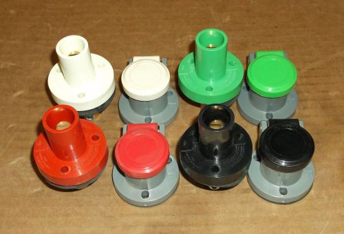 Lot of Hubbell Series 15 Receptacles &amp; Covers Red Green White Black Used