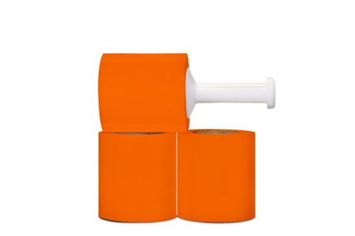 (24) rolls hand orange stretch wrap shrink film banding 5&#034; x 1000&#039; x 80 guage for sale