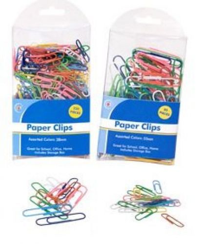 Greenbrier Intl Colorful Coated Paper Clips, 80 Jumbo, 250 small