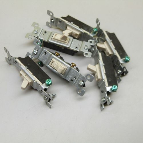 $5 Blow Out Sale: Lot of 6 Leviton 15A-120V switches, Light Almond (b8)