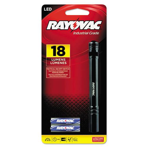 &#034;Rayovac Industrial Led Pen Light, 2 Aaa Batteries, Machined Aluminum, 1.5 V&#034;