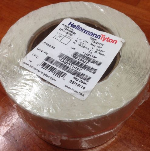 Hellermanntyton tag77t1-101 thermal transfer label, white paper, 2000/roll for sale