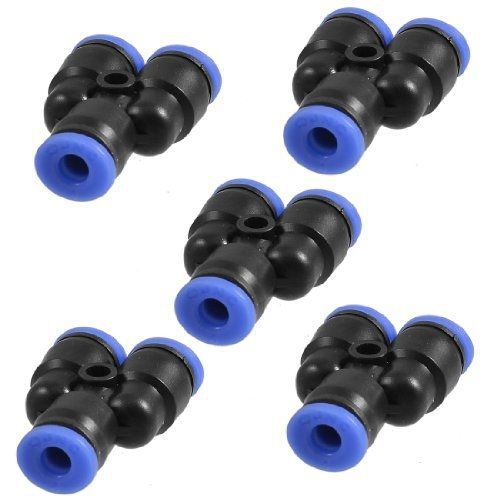 uxcell 5 Pcs Pneumatic 4mm to 4mm Y Shaped Puch in Connectors Quick Fittings