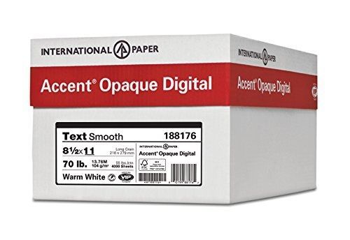 Accent opaque digital text warm white smooth, 70 lb, 8.5&#034; x 11&#034;, 4000 for sale