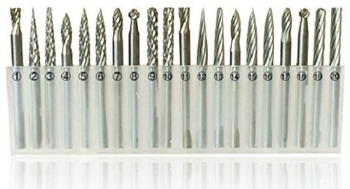 20pcs 3mm Shank Tungsten Steel Solid Carbide Rotary Files Diamond Burrs Set For