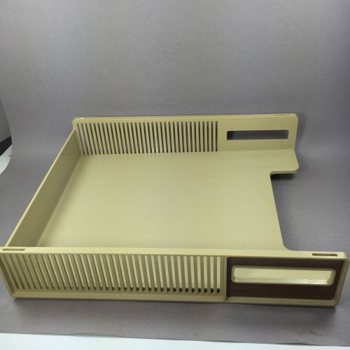 Vintage Eldon Putty Cream Color Plastic Office Desk Stackable Paper File Tray