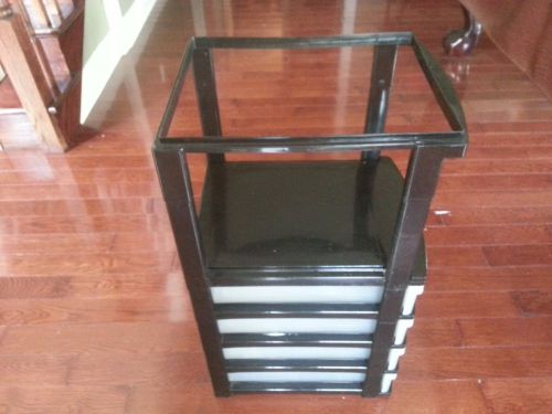 Acrylic Plastic file Cabinet Black Frame 4 clear draws and Hanging files