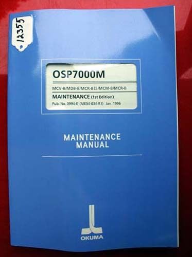 Okuma MCV-B/MDB-B/MCR-B II/MCM-B/MCR-B Maintenance 3994-E (Inv.12355)
