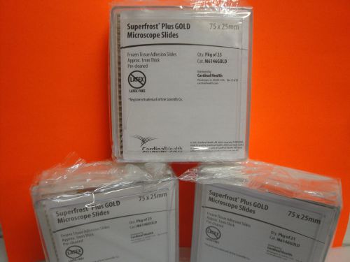 75 Superfrost Plus Gold Microscope Slides PreCleaned 75x25mm M6146Gold 1mm Thick