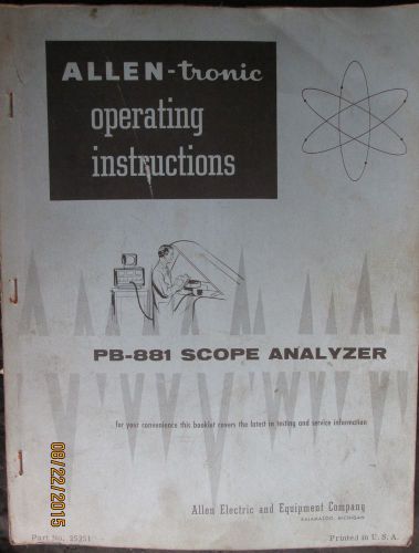 ALLEN-tronic Operating Instructions Book Manual PB - 881 Scope Analyzer Original
