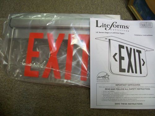 NEW Hubbell Dual Lite  LED Exit Sign LEWSRXNE 120/277v Emergency RED w/box