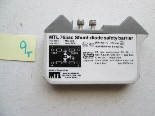 NEW NO BOX MTL 765AC SHUNT DIODE SAFETY BARRIER 15V 100 OHM  (bin85)