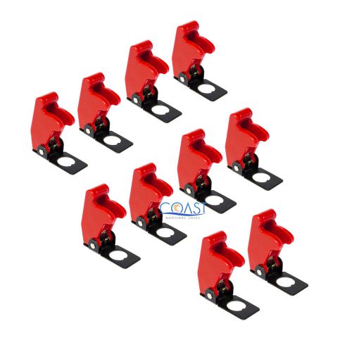 10X Car Marine Industrial Spring-Loaded Toggle Switch Safety Cover - Red