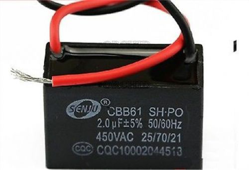 2pcs cbb61 ac450v 2uf air conditioner electric fan run start capacitor #4798966