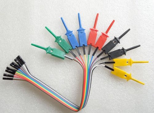 10pcs 5 color Test Hook Clips for Logic Analyser SMT TEST +10pcs dupont cable