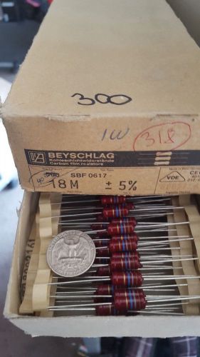 Lot of 20 Vintage Beyschlag Carbon Film Resistor NOS 18M Ohm 5% (new old stock)