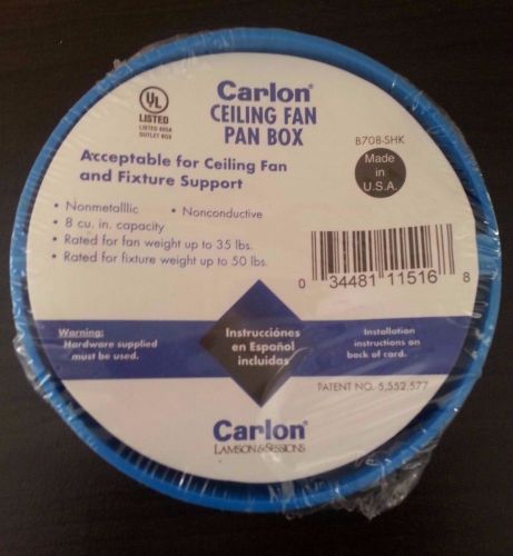 Carlon Ceiling Fan Pan Box Fixture Support B708-SHK