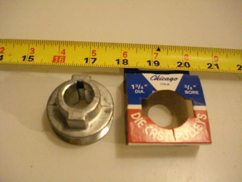 (1405.) die cast pulley 1-3/4&#034; dia.  3/4&#034; bore vee belt a for sale