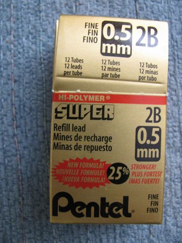 Pentel Refill Lead Super Hi-Polymer Lead 0.5mm Fine 2B 144 Pieces of Lead
