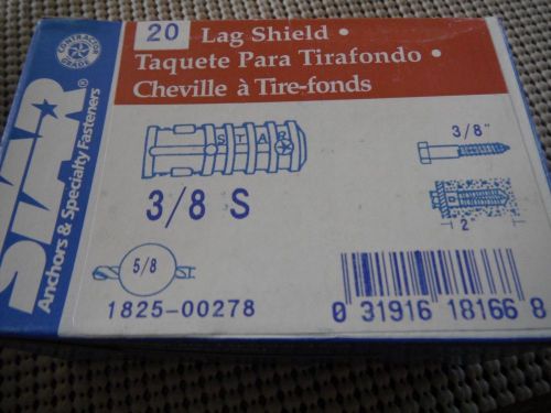 (140) short 3/8&#034; lag bolt shields 3/8 x 2 concrete anchors 5/8&#034; drill for sale