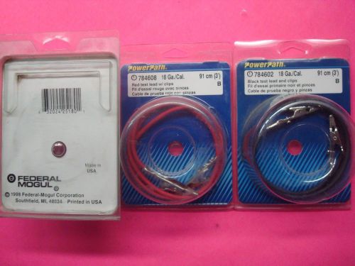 ALLIGATOR CLIP TEST LEADS PRIMARY WIRE 18 GA 3FT PACK FEDERAL MOGUL MADE IN USA