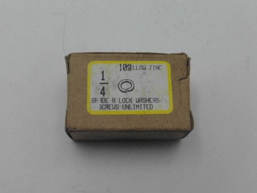 1/4 INCH GRADE 8 SPLIT LOCK WASHERS 100 PIECES Yellow Zinc