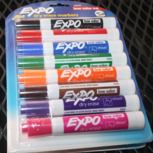 Expo Dry Erase Markers Chisel Tip 8 pk Assorted Colors Low Odor