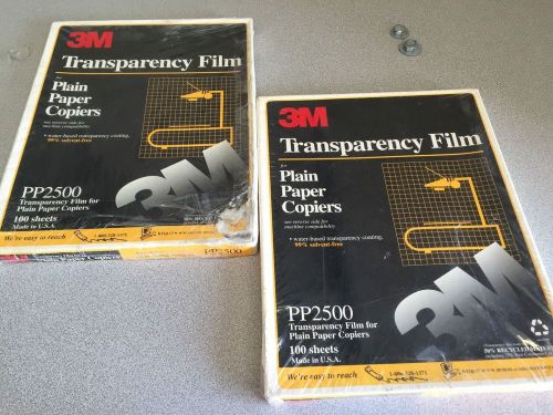 3M Transparency Film For Plain Paper Copiers PP2500~100 Sheets (LOT OF 2)