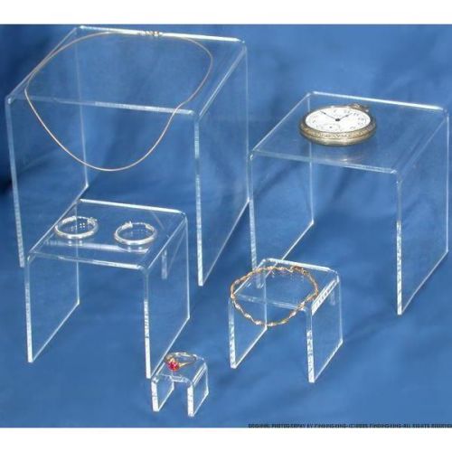 5 Clear Acrylic Jewelry Display Risers