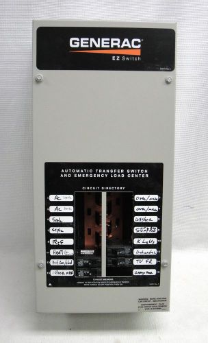 Generac EZ Switch Automatic Transfer Switch And Emergency Load Center Circuit