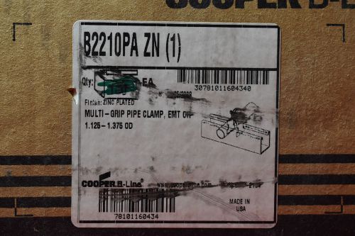 Cooper b-line multi grip pipe clamp b2210pazn 1.125-1.375 od lot of 40 for sale