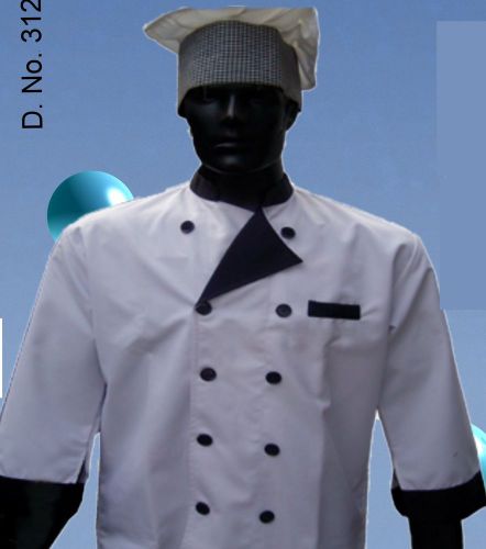 3 Middle Sleeve Classic Kitchen Cook Chef Waiter Waitress Coat Uniform Jacket