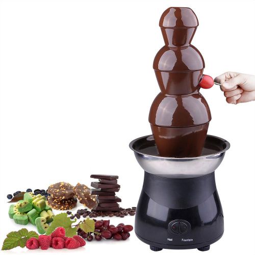 Large 6lb 3-tier chocolate fountain electric fondue stainless steel party cater for sale