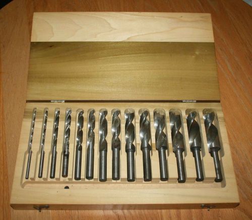 Shopsmith Brad Drill Bits Set Wooden Box Made in USA 15 Pcs