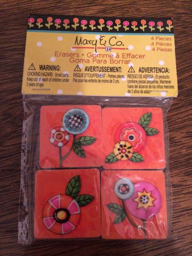 Mary Engelbreit 4-pack erasers  Mary &amp; Co  Buttons Floral