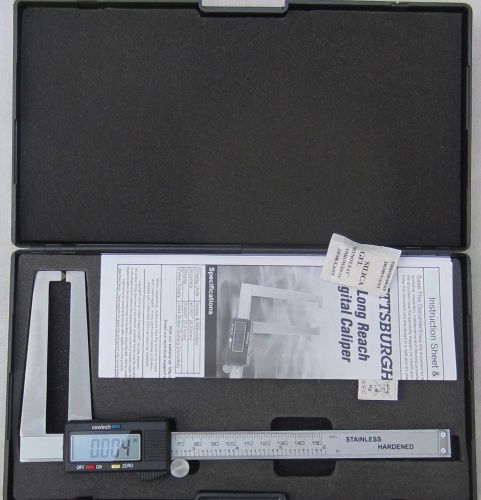 Caliper long reach lcd digital 6 inch sae metric 0.001 in pittsburgh model 60248 for sale