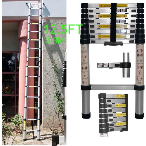 En131 12.5ft aluminum telescoping telescopic extension ladder tall multi purpose for sale