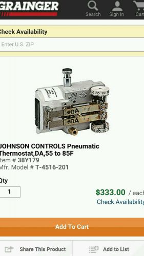 T-4516-201 Pneumatic Thermostat Johnson controls.