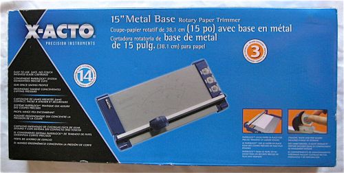 Elmer&#039;s X-ACTO 15&#034; Metal Base Rotary Paper Trimmer 3 Blade Designs 26515
