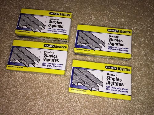 Stanley Bostitch Standard Staples 1/4&#034; Chisel Point New Lot Of 4 Boxes