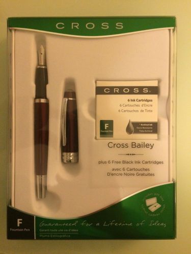 Cross Bailey Fountain Pen plus 6 Free Blank Ink Catridges